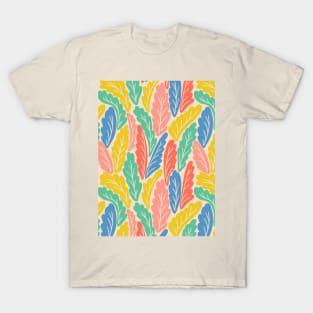 Tropical colorful leaves botanical pattern T-Shirt